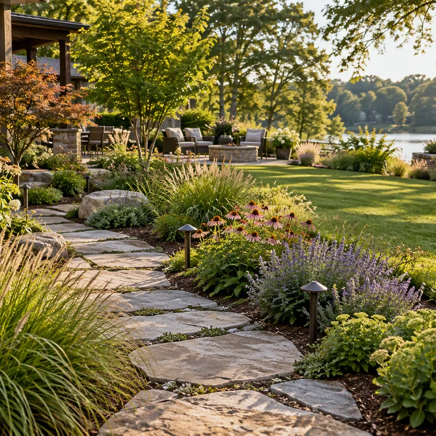 Landscaping & lawn care detail at Elias' Lawn Care Services