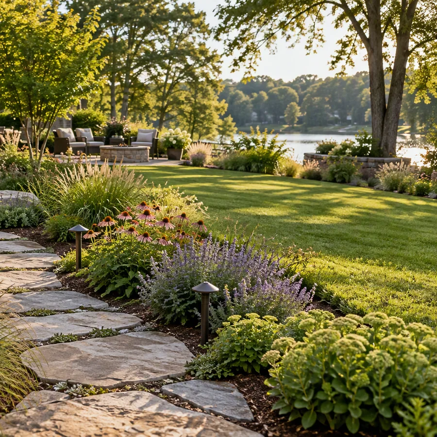 Landscaping & lawn care close-up at Elias' Lawn Care Services