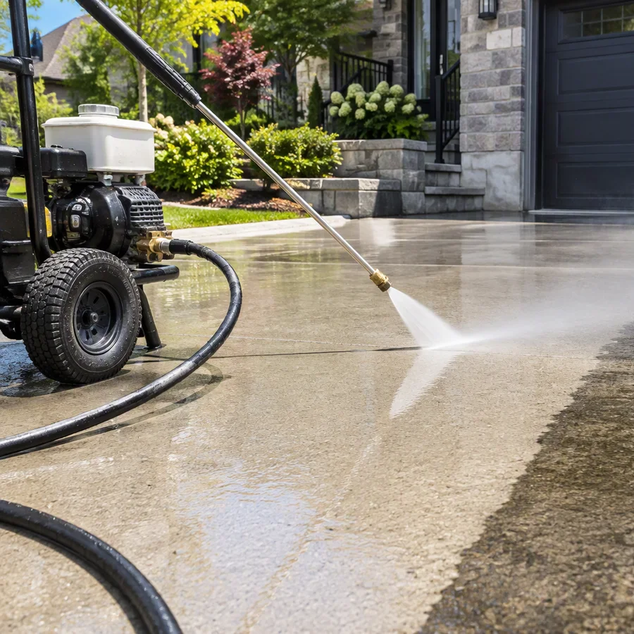 Pressure washing close-up at Diamond Property Wash