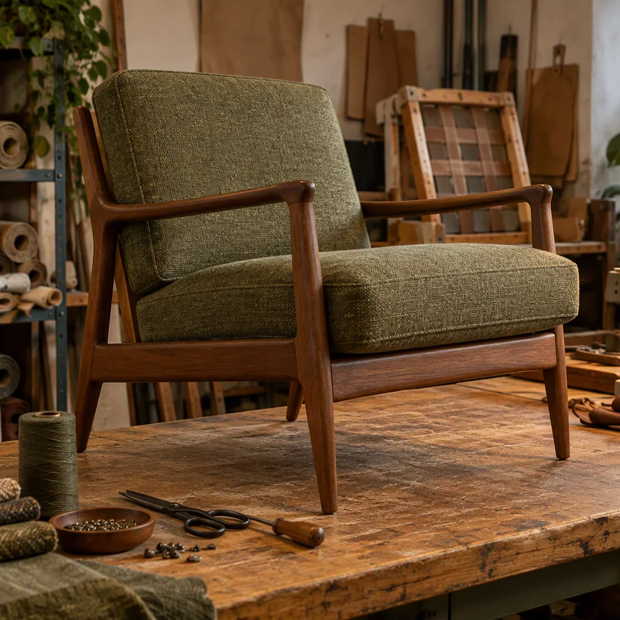 Upholstery & restoration detail at M K Furniture Restoration